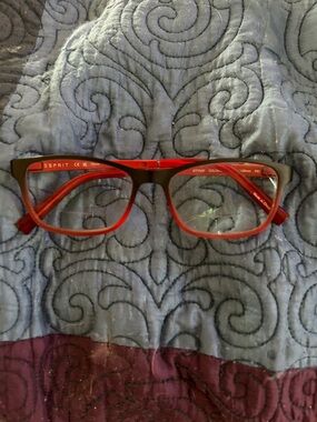 Esprit Red and Blacke Rectangular Eyeglass Frames